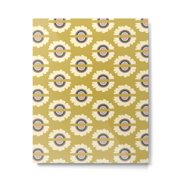 Retro Rainbow Flower - Gold Metal Print Gallery Image 1