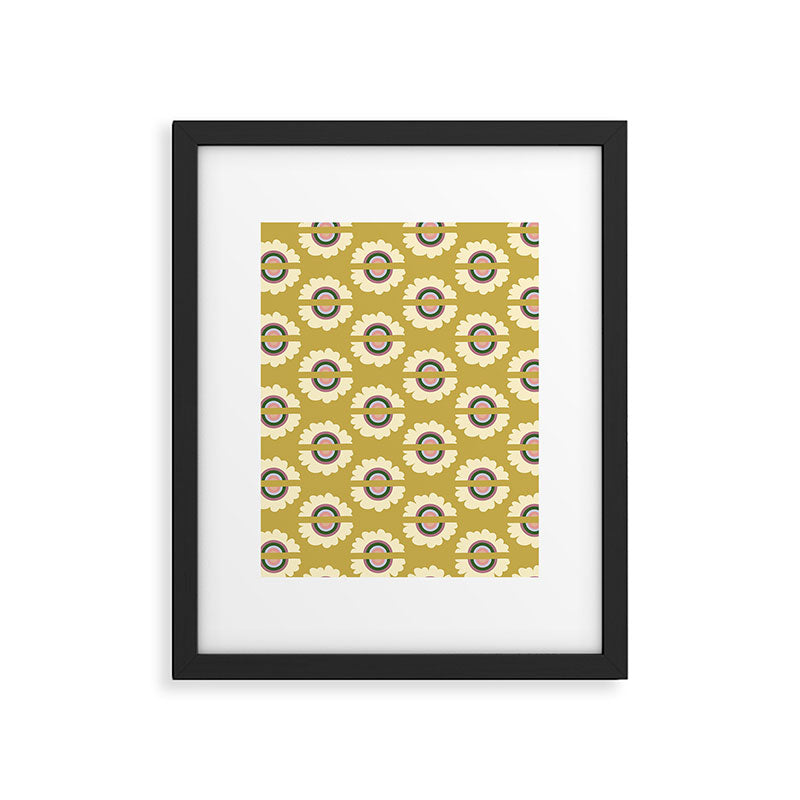 Retro Rainbow Flower - Gold Framed Art Print Gallery Image 6