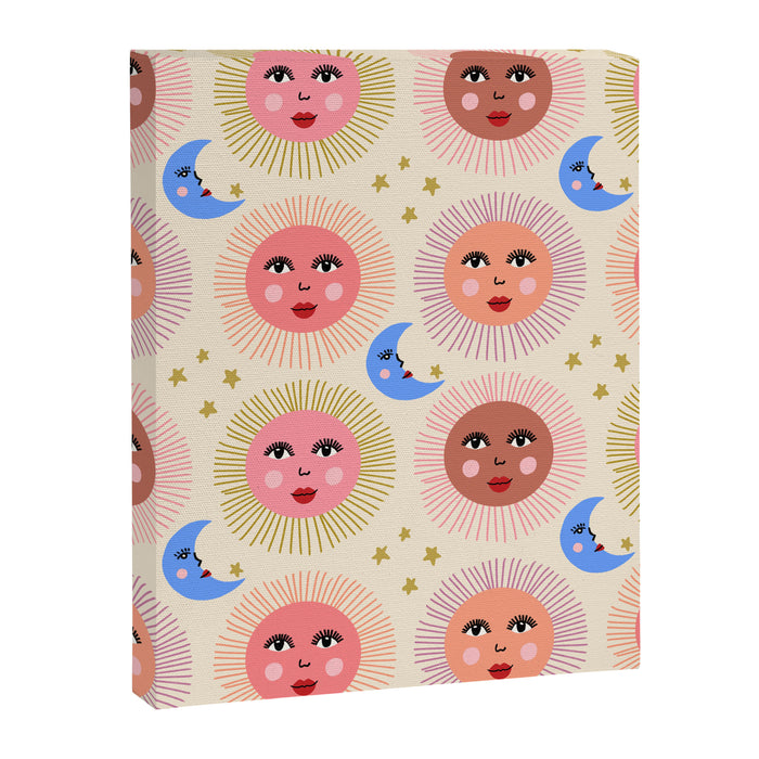 Retro Sun and Moon  Canvas Print Gallery Image 1
