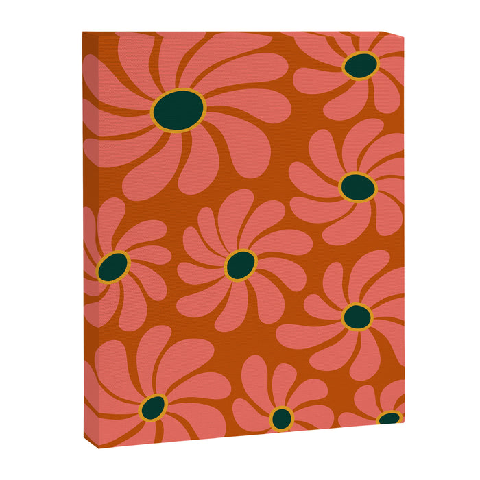 Retro Super Bloom - 70's Vibe Boho Colors Canvas Print Gallery Image 1