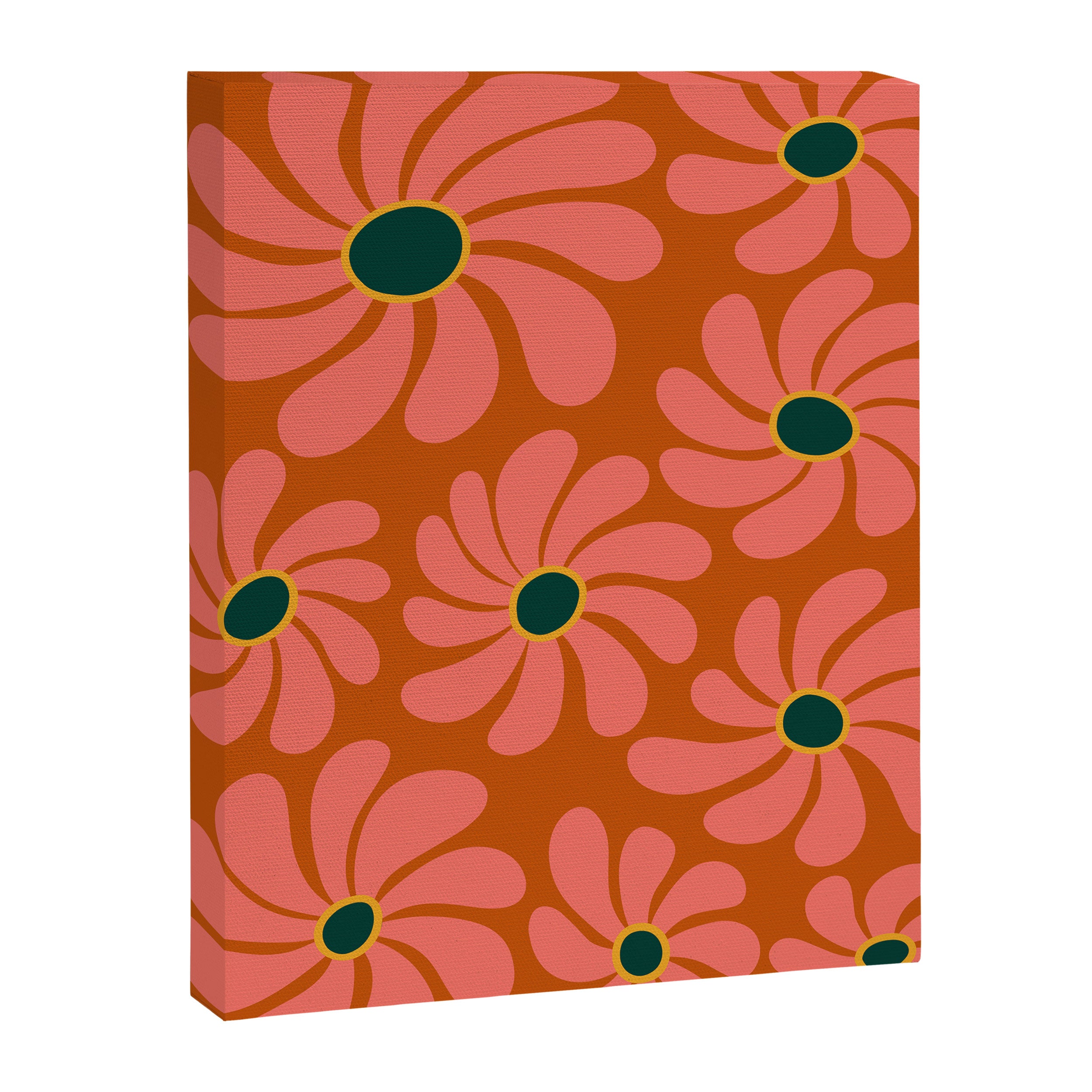 Retro Super Bloom - 70's Vibe Boho Colors Canvas Print Gallery Image 6
