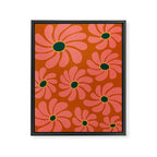 Retro Super Bloom - 70's Vibe Boho Colors Framed Canvas Print Gallery Image 6
