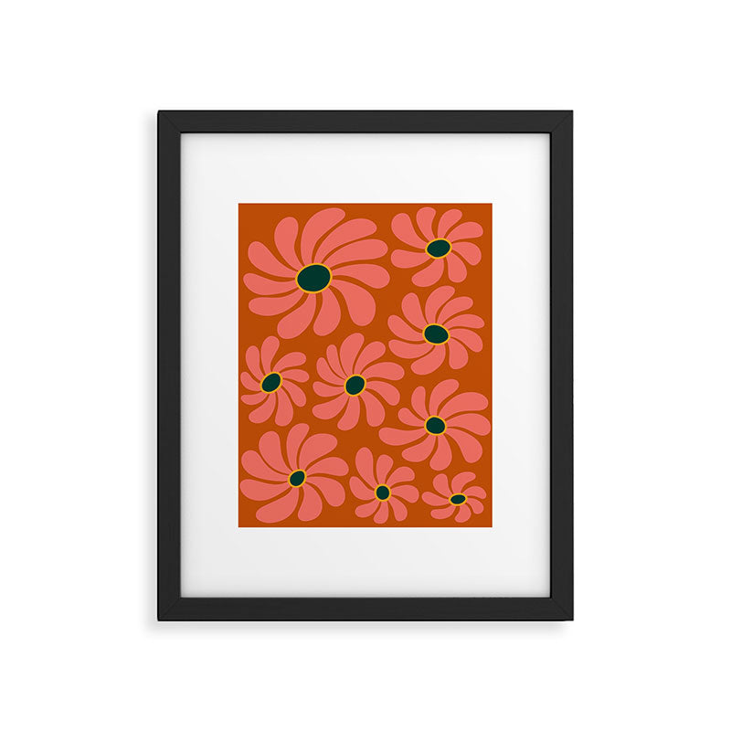Retro Super Bloom - 70's Vibe Boho Colors Framed Art Print Gallery Image 5