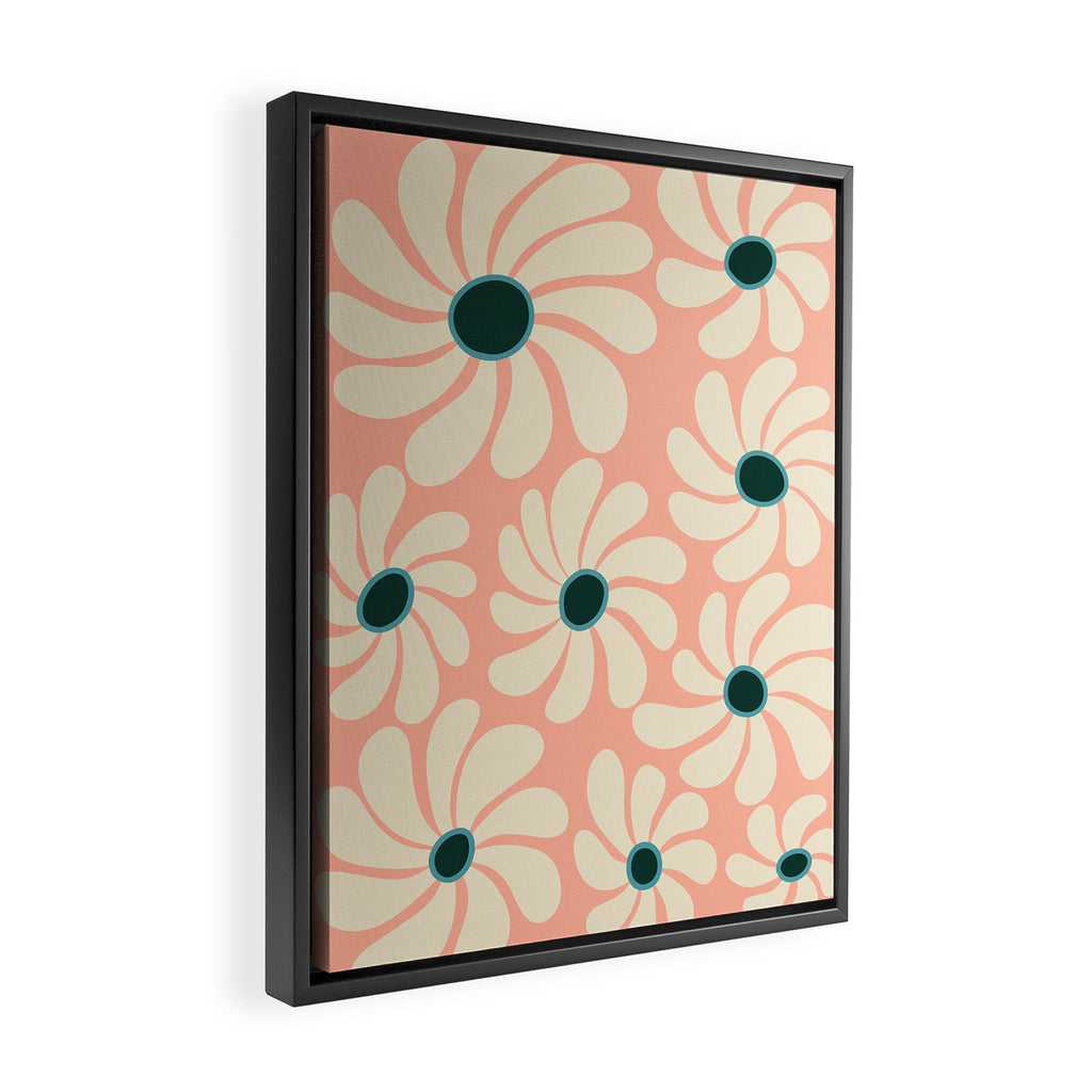 Retro Super Bloom - 70's Vibe Framed Canvas Print Gallery Image 2