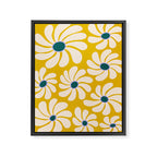 Retro Super Bloom - 70's Vibe - Yellow Framed Canvas Print Gallery Image 8