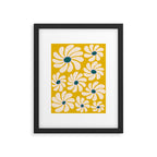 Retro Super Bloom - 70's Vibe - Yellow Framed Art Print Gallery Image 6