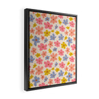 Retro vibe Small Daisies  Framed Canvas Print Gallery Image 2