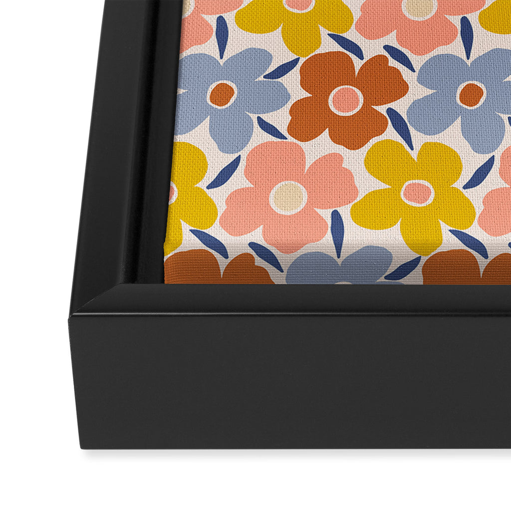 Retro Vintage Floral - 2  Framed Canvas Print Gallery Image 3