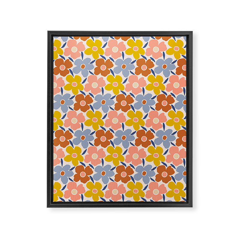 Retro Vintage Floral - 2  Framed Canvas Print Gallery Image 6