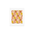 Retro Vintage Floral - Peach Art Print Gallery Image 1