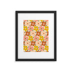 Retro Vintage Floral - Peach Framed Art Print Gallery Image 5