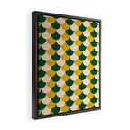Scale Pattern / Art-deco - Green, Yellow and Cream Framed Canvas Print Gallery Image 2
