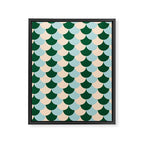 Scale Pattern / Art-deco - Light blue, Green and Cream Framed Canvas Print Gallery Image 6