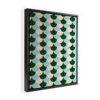 Scale Pattern / Art-deco - Light blue, Green and Cream Framed Canvas Print Gallery Image 2