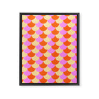 Scale Pattern / Art-deco - Pink, Orange, Cream Framed Canvas Print Gallery Image 6