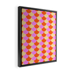 Scale Pattern / Art-deco - Pink, Orange, Cream Framed Canvas Print Gallery Image 2