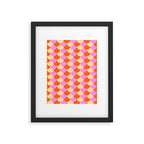 Scale Pattern / Art-deco - Pink, Orange, Cream Framed Art Print Gallery Image 5