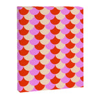 Scale Pattern / Art-deco - Pink, Red and Cream White Canvas Print Gallery Image 6