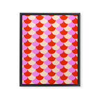 Scale Pattern / Art-deco - Pink, Red and Cream White Framed Canvas Print Gallery Image 6