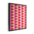 Scale Pattern / Art-deco - Pink, Red and Cream White Framed Canvas Print Gallery Image 2