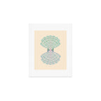 Scallop Seashell - blue, green and pink  Art Print Gallery Image 1