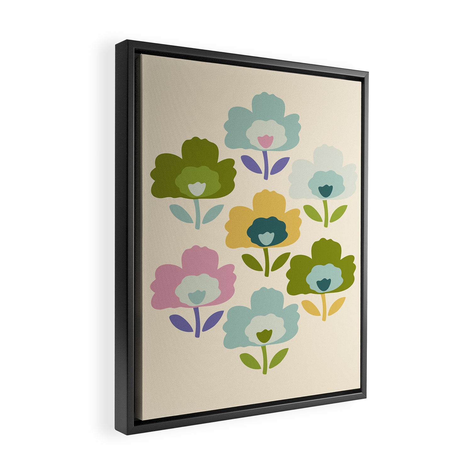 Scandinavian Floral  Framed Canvas Print Gallery Image 2