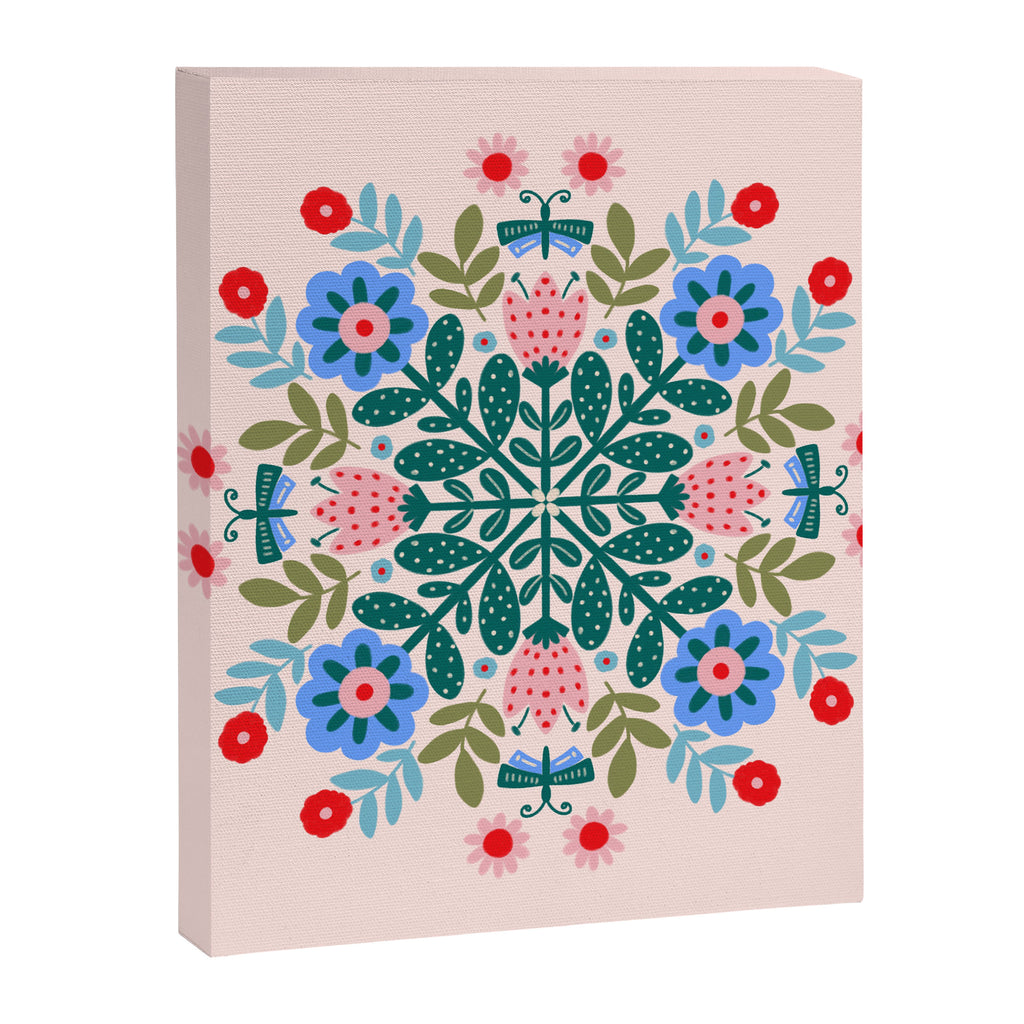 Scandinavian Folk Art Mandala  Canvas Print Gallery Image 6