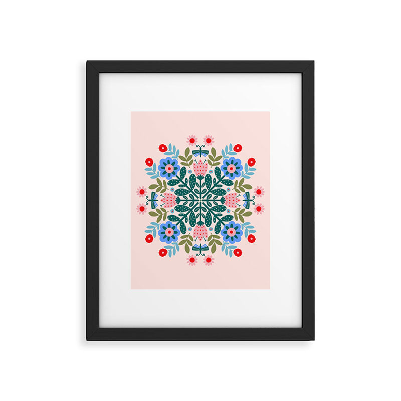 Scandinavian Folk Art Mandala  Framed Art Print Gallery Image 5