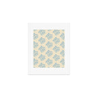Simple Block Print Pastel Blue and Off-White Pattern  Art Print Gallery Image 1