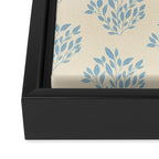 Simple Block Print Pastel Blue and Off-White Pattern  Framed Canvas Print Gallery Image 3