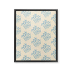 Simple Block Print Pastel Blue and Off-White Pattern  Framed Canvas Print Gallery Image 6