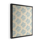 Simple Block Print Pastel Blue and Off-White Pattern  Framed Canvas Print Gallery Image 2