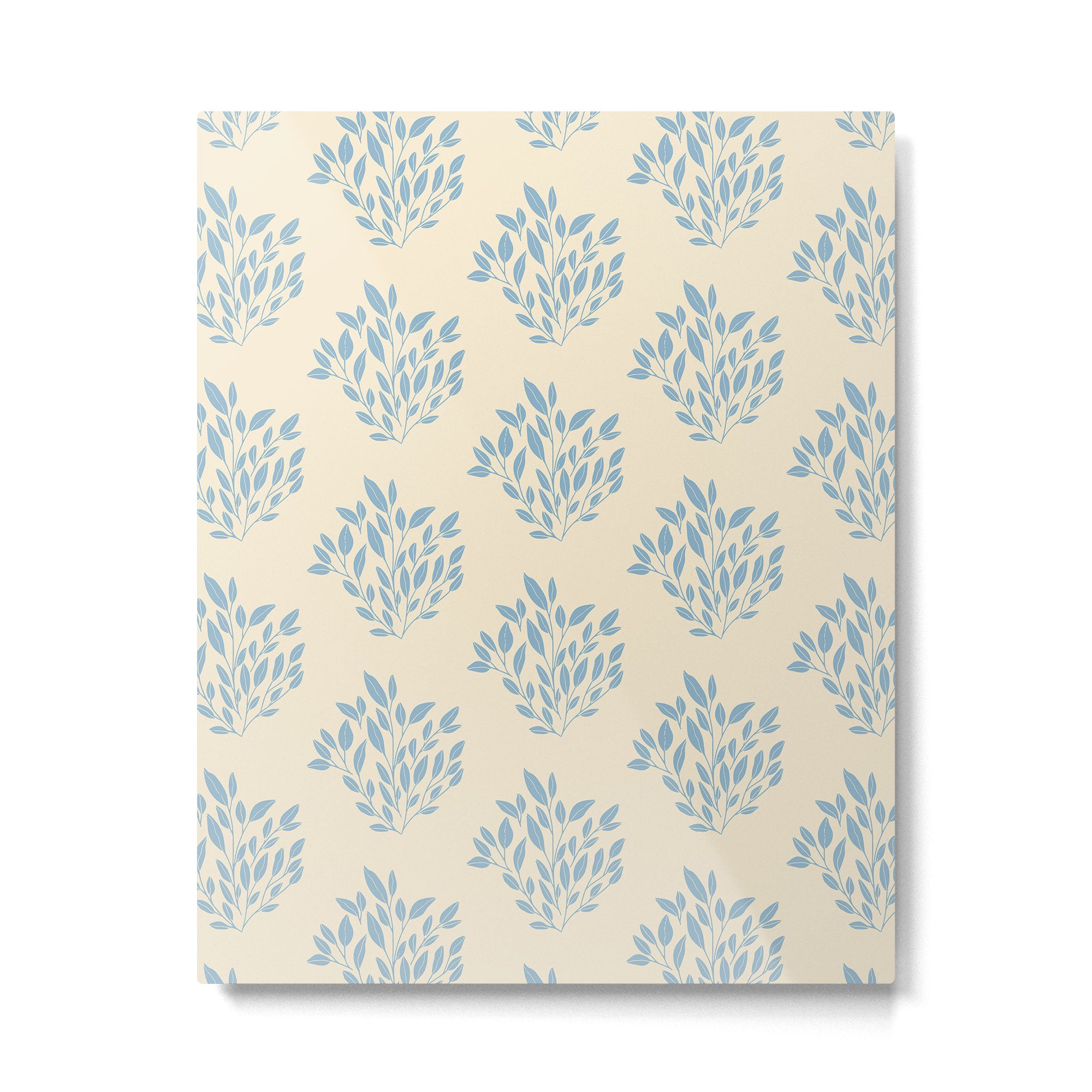 Simple Block Print Pastel Blue and Off-White Pattern  Metal Print Gallery Image 4