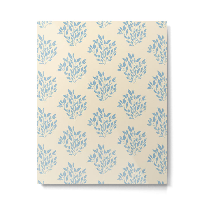 Simple Block Print Pastel Blue and Off-White Pattern  Metal Print Gallery Image 1