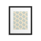 Simple Block Print Pastel Blue and Off-White Pattern  Framed Art Print Gallery Image 5