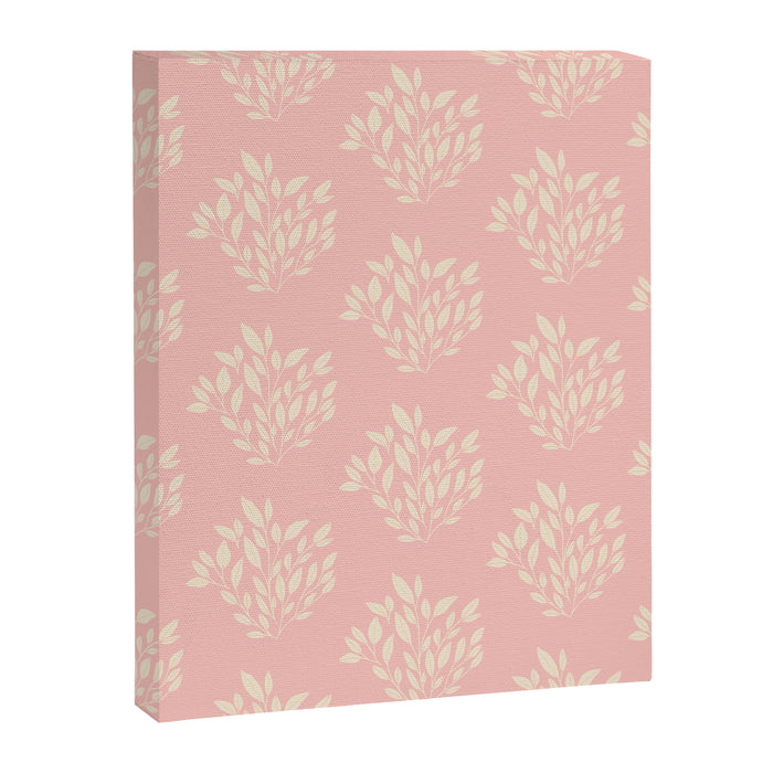 Simple Block Print Pastel Pink and Off- White Pattern Canvas Print Gallery Image 1