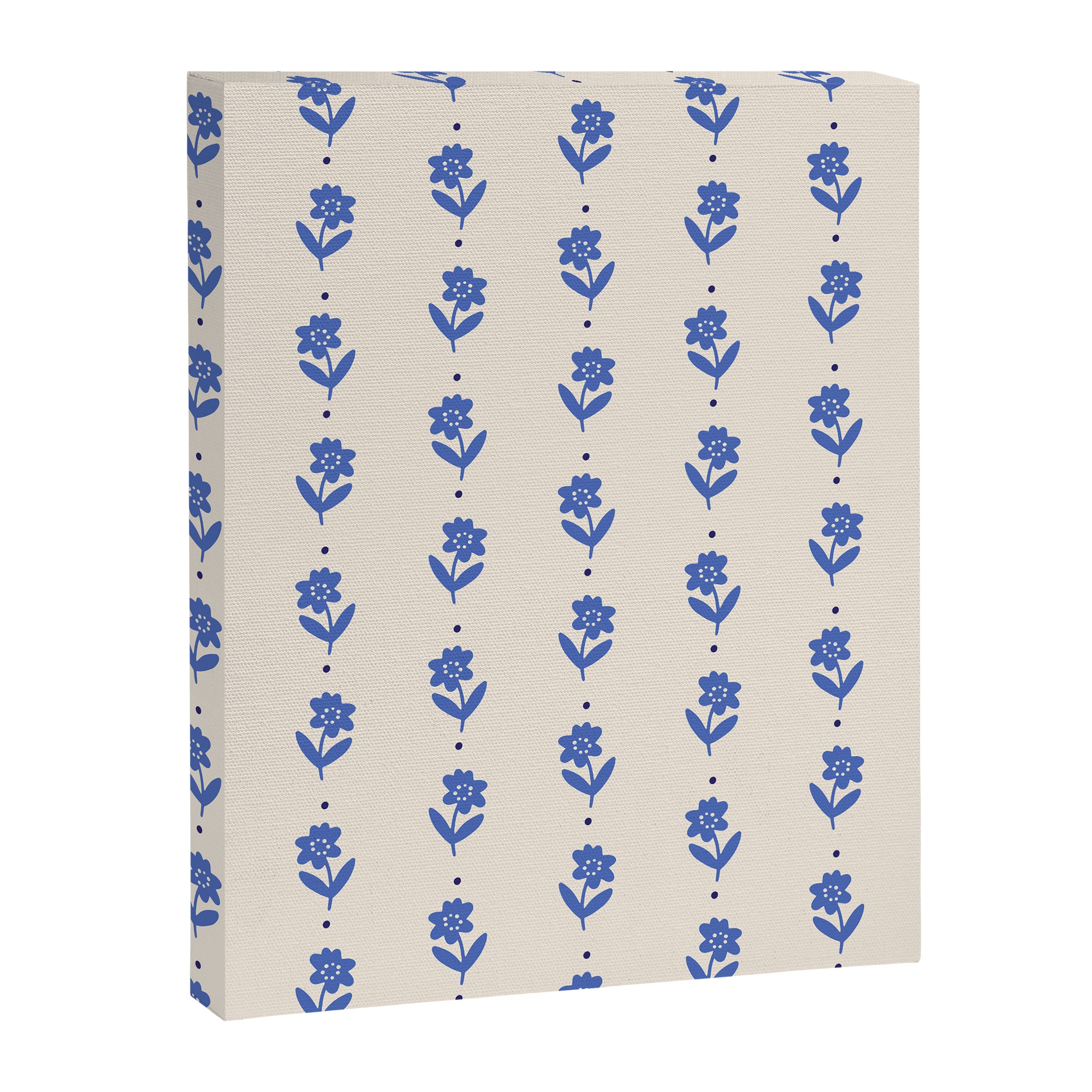 Simple Blue - Floral pattern Canvas Print Gallery Image 8