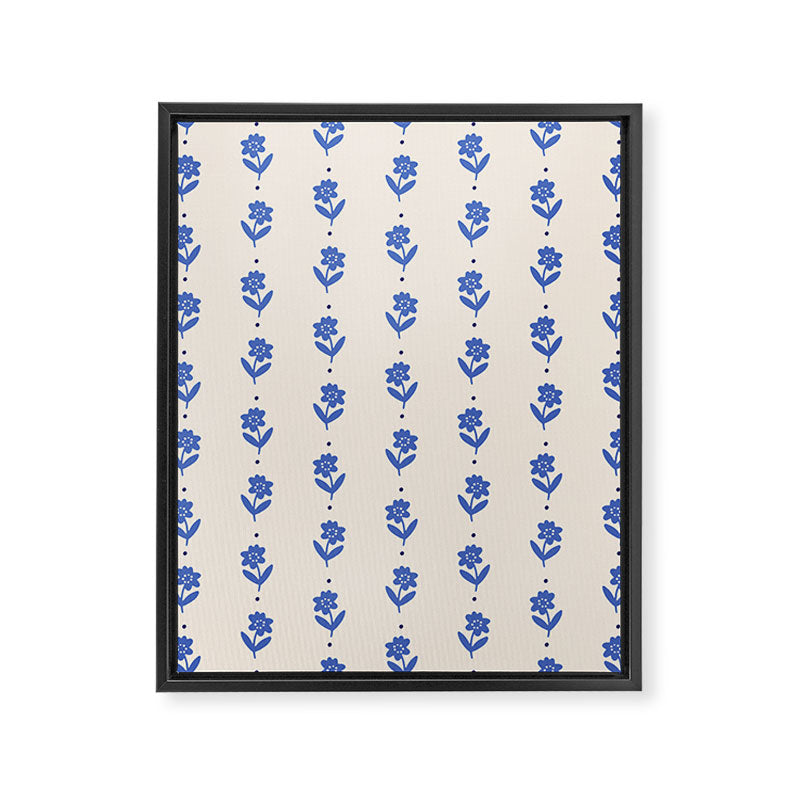 Simple Blue - Floral pattern Framed Canvas Print Gallery Image 8