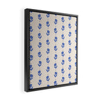 Simple Blue - Floral pattern Framed Canvas Print Gallery Image 2