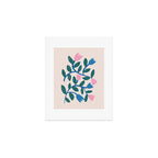 Simple Floral - Blue, Pink and Green Art Print Gallery Image 1