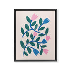 Simple Floral - Blue, Pink and Green Framed Canvas Print Gallery Image 8