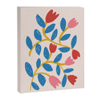 Simple Floral - Blue, Pink and Red Canvas Print Gallery Image 8