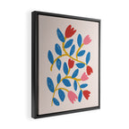 Simple Floral - Blue, Pink and Red Framed Canvas Print Gallery Image 2
