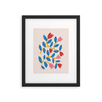 Simple Floral - Blue, Pink and Red Framed Art Print Gallery Image 6