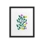 Simple Floral - Green, Very Peri and Yellow Framed Art Print Gallery Image 6