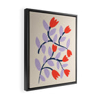 Simple Floral - Very Peri, Red, Blue Framed Canvas Print Gallery Image 2