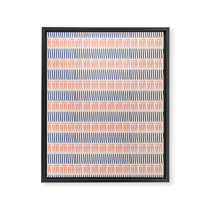 Simple Lines - Blue and pink Framed Canvas Print Gallery Image 1