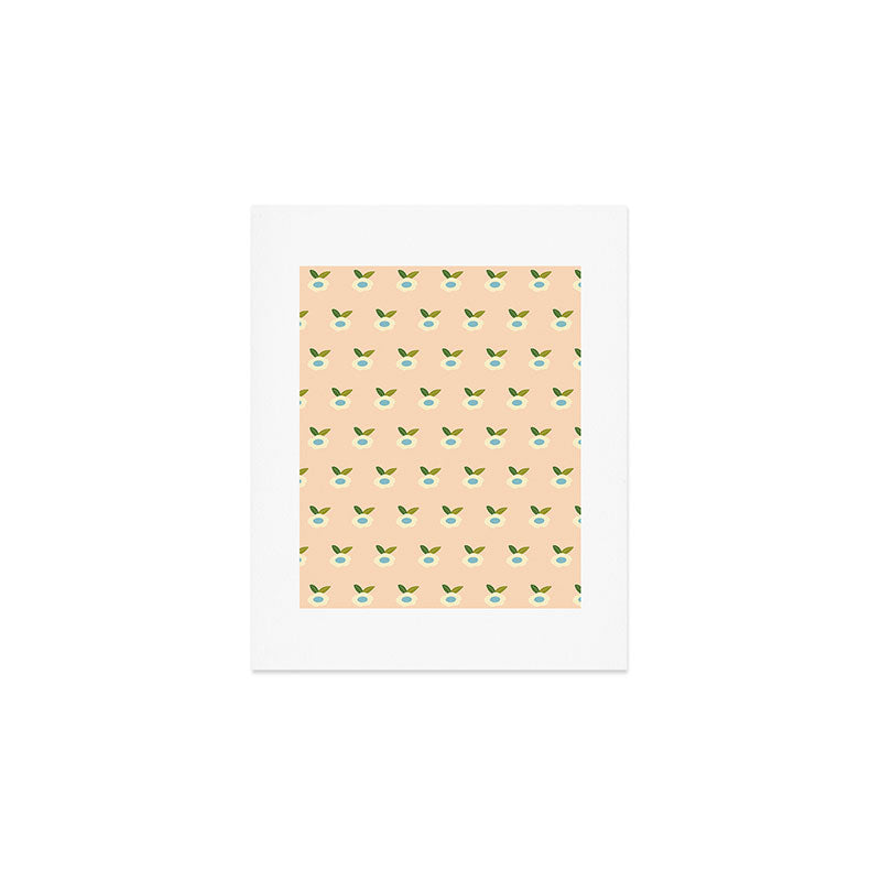 Simple Peach Floral - small flowers Art Print Gallery Image 1