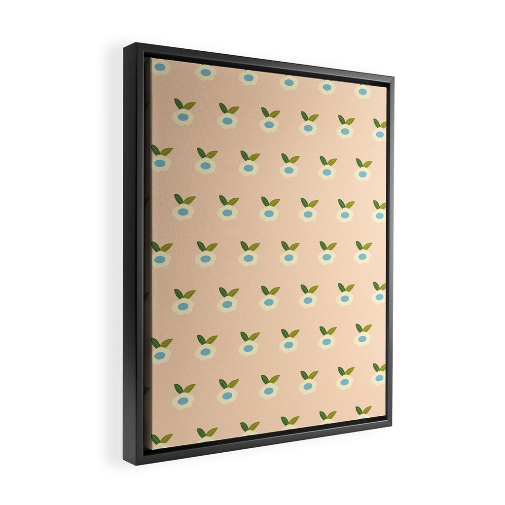 Simple Peach Floral - small flowers Framed Canvas Print Gallery Image 2