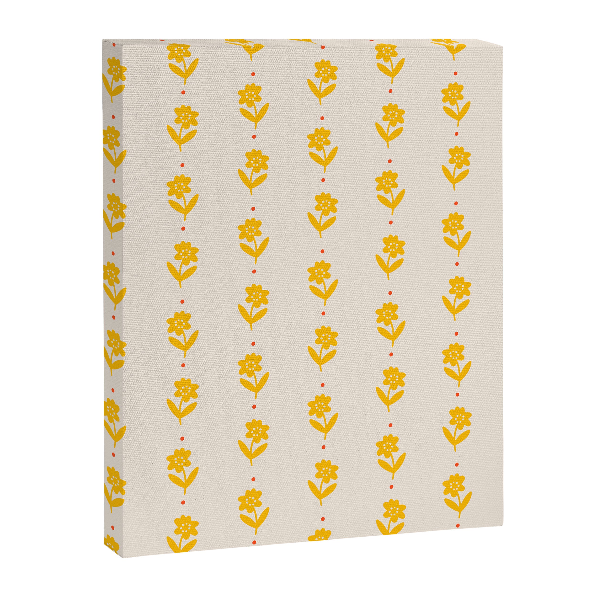 Simple Yellow - Floral pattern Canvas Print Gallery Image 8